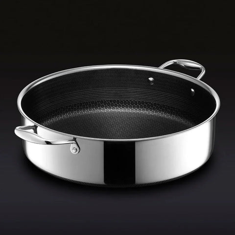 Hybrid Nonstick Sauté Pan and Lid, Chicken Fryer, 7-Quart, Dishwasher and Oven-Safe, Compatible with All Cooktops