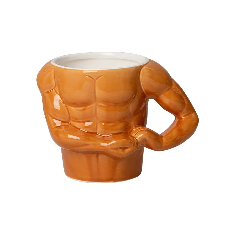 Creative Ceramic Pectorales Mugs Home Breakfast Milk Coffee Mug Water Cups Boys Gym Trainer UP YOU  Funny Gift Mugs Holiday Gift