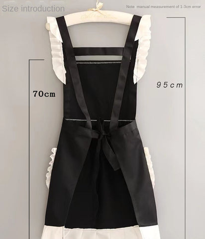 Cute Maid Outfit, Oil and Stain Resistant Apron with Waistband, Kitchen and Restaurant Work Clothes