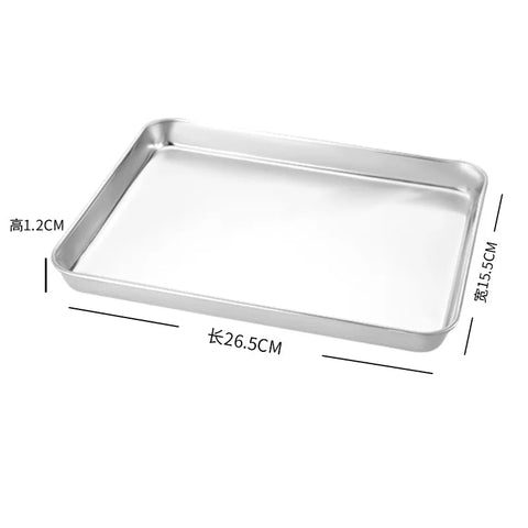 Rectangular Nonstick Pan Stainless Steel Cookie Cooking Sheet Baking Tray Steamed Sausage Dishes Fruit Grill Fish Plate Bakeware