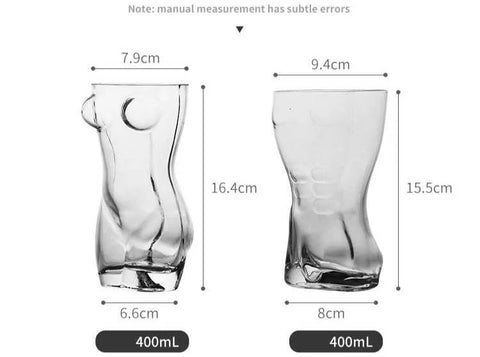 Sexy Nude Beer Steins Pilsner Glass Beer-mug Naked Men Girl Body Funny Naked Guy Wine Tumbler For Bar Cocktail Glasses Party Cup