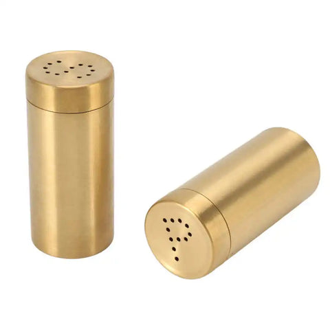 2Pcs Gold Spice Jar Stainless Steel Rustproof Screw Open Top Seasoning Shaker Bottle for Salt Sugar Pepper Paprika Spice shaker