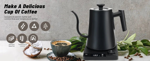 Smart Electric Coffee Kettle 900ml Precise Temperature Control Gooseneck Kettles 110v/220v Coffee Home Barista Accessories