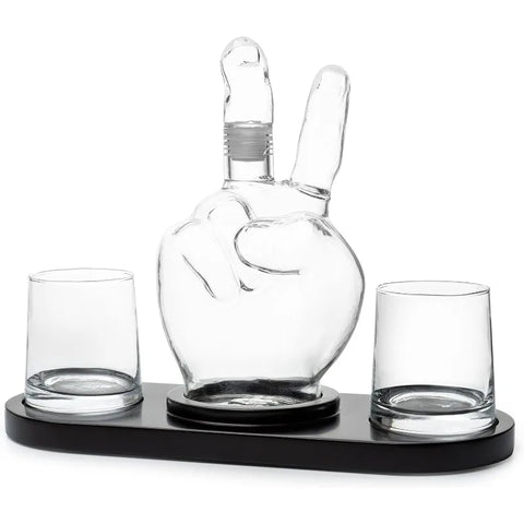 Middle Finger Decanter Novelty Whiskey & Wine Decanter Set, Funny Gift for that Someone You Love! Middle Finger Gift For Adult