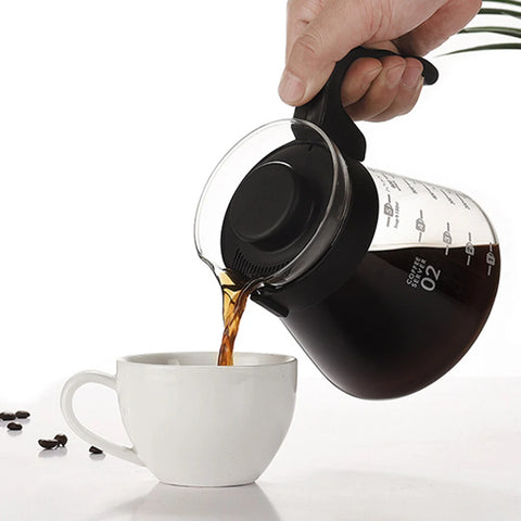 Glass Coffee Server With Scale,Drip Coffee Pot,Pour Over Carafe Microwave Safe Cold Brew Espresso for Coffee Tea Tools,600ml