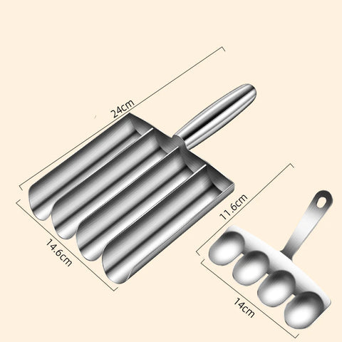 LMETJMA Stainless Steel Meatball Maker Kitchen Meatball Scoop Ball Maker Triple Fishball Meatball Shrimp Ball Maker Tool JT246