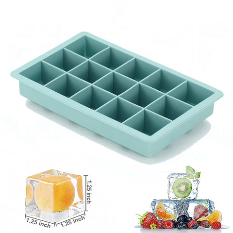 15 Grid Silicone Ice Cube Mold Big Square Ice Cube Tray Mold Ice Cube Maker Non-toxic Durable Bar Pub Wine Ice Blocks Maker