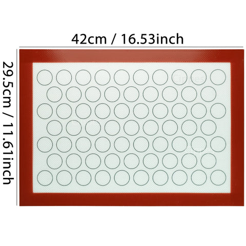 1PC Silicone Baking Mat for Oven, with 67 Circles, Non Stick & Heat Resistant Bakeware Sheets, for Cookie, Macaron, 42x29.5cm