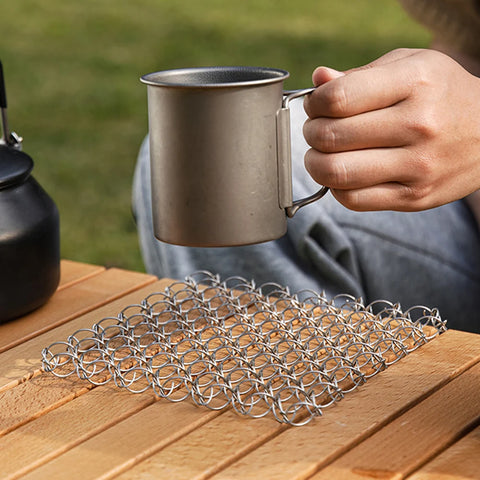 304 Stainless Steel Coaster Trivet Mat Heat Resistant Mat for Hot Dishes Pots and Pans for Camping Outdoor Spring Insulated Mat