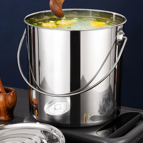 Stainless Steel Stockpot Large Soup Pot Induction Pot Canning Pasta Pot for Household Composite Bottom Stockpot Cookware