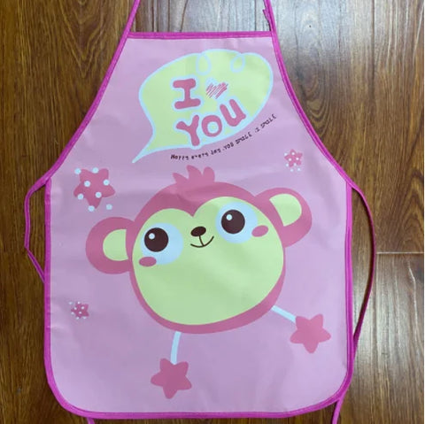 Cute Cartoon Children Apron Sleeves Chef Hat Pocket Set Kids Craft Art Kitchen Cooking Chef Suit Drink Food Baking Toys for 3-8Y